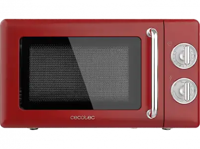 Microondas con grill - Cecotec ProClean 3110 Retro Red, 700 W, 6 niveles, Retro, 20 L, Red