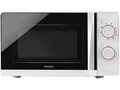 Microondas - Taurus Ready, Grill, 700W, 9 niveles, 20L, Blanco/Negro