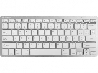 Teclado inalámbrico - Silver HT, Bluetooth, Diseño QWERTY, Hasta 10 m, 78 teclas, Blanco