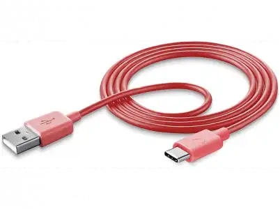 Cable USB - CellularLine USBDATATYCSMART, USB, 1 metro, A, C, Rosa