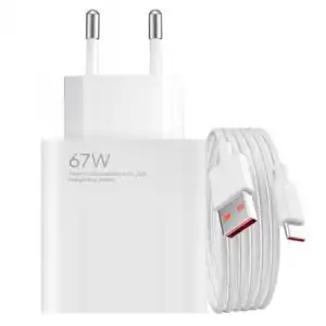 Cargador De Red Original Xiaomi Usb 67w Con Cable Usb A Usb-c Incluido Blanco.