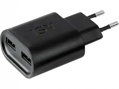 Cargador - ISY IWC-5000, Universal, 2 Puertos USB, Negro