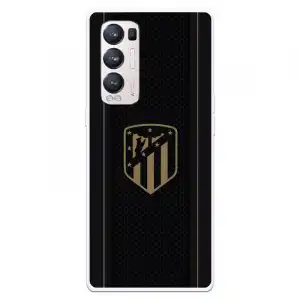 Funda Para Oppo Find X3 Neo Del Atleti Escudo Dorado Fondo Negro - Licencia Oficial Atlético De Madrid