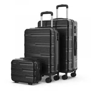 Numada - Juego De Maletas De Viaje 3 Pzs Upfly T10 Abs. Maleta Cabina 55x40x20, Maleta Mediana 60l Y Neceser Negro