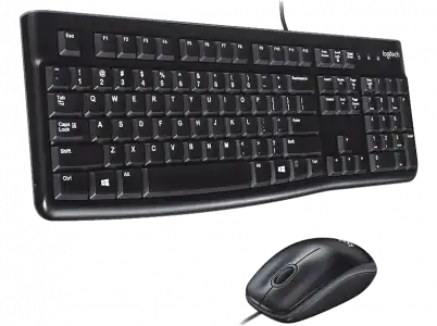 Pack Teclado + Ratón - Logitech Desktop MK120, Cable, USB, Negro