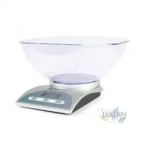 Peso De Cocina Electrónico Orbegozo. Gran Bol Transparente. Función Tara. Capacidad Máx.: 5kg. Escalado: 1g.