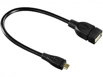 Adaptador OTG USB a MicroUSB - Hama 078426, cable de 10 cm