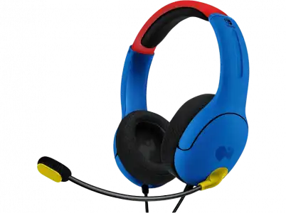 Auriculares gaming - PDP Bundle Super Mario Bros (LVL40 + Rematch), Micrófono integrado, Para Nintendo Switch, Rojo/Azul