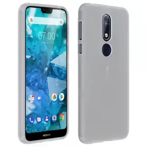 Avizar Funda de Silicona Flexible Transparente para Nokia 7.1