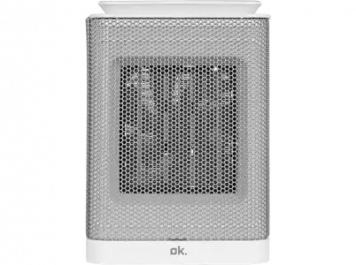 Calefactor - OK OFH 1521T ES, Cerámico, 1500 W, Control táctil, 45dB, Apagado automático, ABS, Blanco