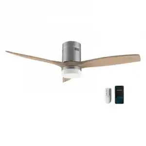 Cecotec EnergySilence Aero 5600 Steel Aqua Connected Ventilador de Techo con Luz y WiFi 40W Madera