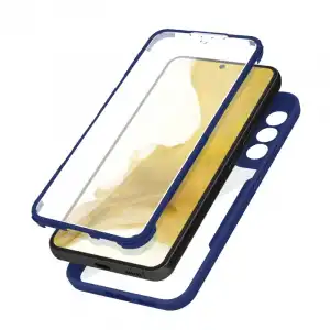 Funda Samsung S22 Trasera De Plexiglás Y Delantera De Polímero Marco Azul