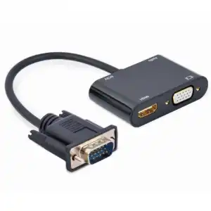 Gembird A-VGA-HDMI-02 Cable Adaptador VGA Macho a HDMI/VGA Hembra 0.15m Negro