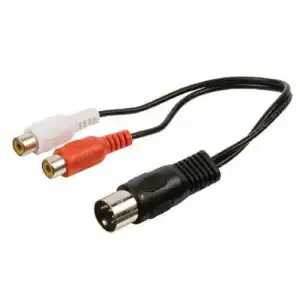 Goobay Cable de Audio DIN 5pin Macho a 2x RCA Hembra 20cm Negro