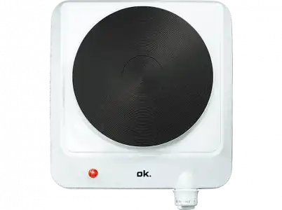 Placa portátil - OK OSP 1520 W, Inducción, 1500 180 mm, 1 zona, Control mecánico, Esmaltado, Blanco