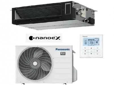 Aire acondicionado por conductos - Panasonic KIT-140PF3Z5-6, 12040 fg/h, 14KW + NAOEX 25 CM, Blanco