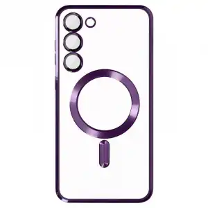 Avizar Funda Magsafe con Protección de Cámara Transparente/Violeta para Samsung S23 Plus