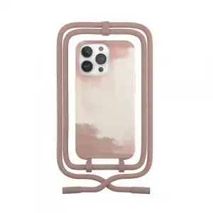 Funda con cuerda Wood Change Case Degradado Rojizo para iPhone 13 Pro