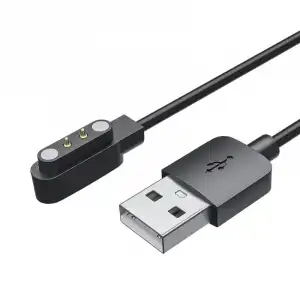 Ksix Globe Cargador de Repuesto con Base de Carga Magnética para Smartwatch USB-A 60cm Negro