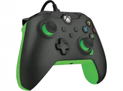 Mando - PDP Neon Black Licenciado, Para Xbox Series X, Controles D-pad, Cable desmontable, Negro/Neón