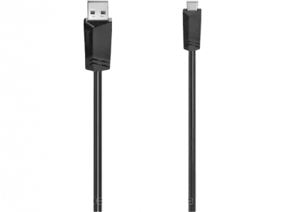 Cable USB - Hama 00200606, De USB-A a Mini-USB, 2.0, 480 Mbit/s, 1.50 m, Negro