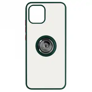 Funda Bimaterial Para Samsung Galaxy A03 Con Anillo Metálico Portavideos - Verde