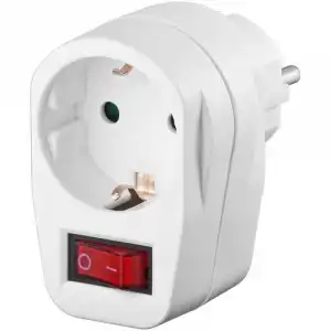 Goobay Adaptador Enchufe Europeo con Interruptor Blanco