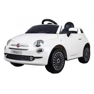 Qplay Coche Eléctrico Infantil Fiat 500 6V Blanco
