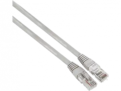 Cable de red - Hama 00200910, 3 m, 1 GBit/s, U/UTP, CAT 5e, Enchufe RJ45, Gris