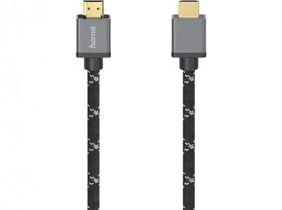 Cable HDMI - Hama 00205240, 3 m, Resolución 8K, Gris y Negro