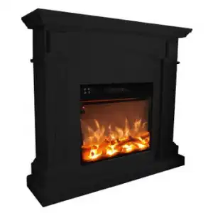 Chimenea Mural 1500w Caminetto Fuego Galia Negro