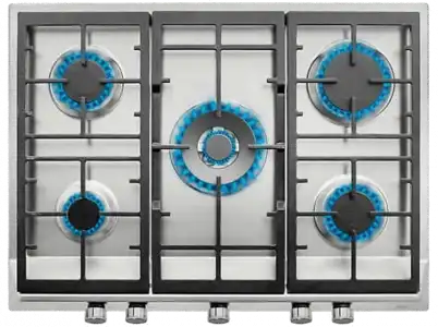 Encimera gas - Teka EX 70.1 5G AI AL DR CI, Integrable, 5 Quemadores, Gas butano, Acero inoxidable