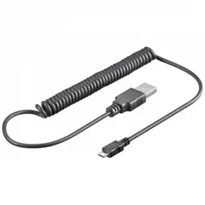 Goobay Goobay Cable Espiral USB 2.0 a Micro USB Macho/Macho 1m Negro