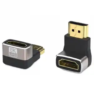 PcCom Essential Conversor HDMI Macho a Hembra Acodado a 8K V2.1