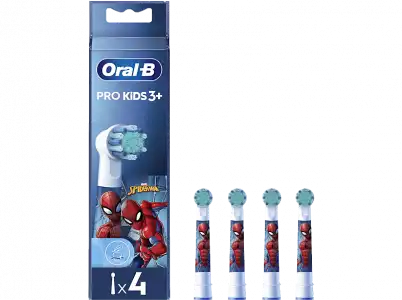 Recambio para cepillo dental - Oral-B Kids, Cabezales De Spider-Man, Pack de 4 Unidades