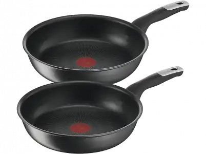 Set de sartenes - Tefal Jordi Cruz G2550S2B, 20 y 26 cm, 2 unidades, Revestimiento Titanium Antirayaduras, Tecnología Thermo-Fusion, Aluminio, Negro