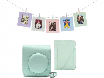 Accesorio cámara instantánea - Fujifilm Kit Instax Mini 12, Funda, 10 sobres, Cuerda, Verde