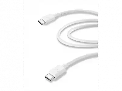 Cable USB - CellularLine Home USBDATACUSBC2C2MW, USB-C a USB-C, 2 m, Blanco