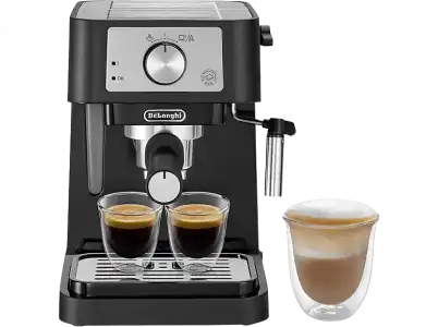 Cafetera express - De'Longhi EC260.BK, 1100 W, 1 l, 15 bar, Función 2 tazas, Espumador de leche, Negro/ Inox