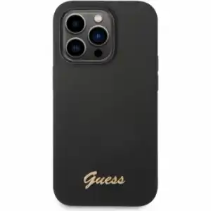 Funda Guess De Silicona Para Apple Iphone 14 Pro Color Negro Con Logo Dorado