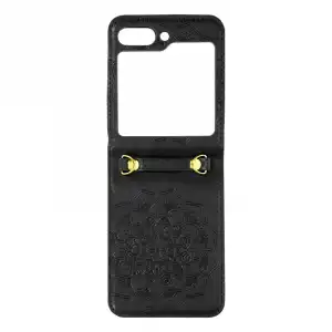 Funda Para Samsung Galaxy Z Flip 5 Diseño Floral Colección Mandala Blossom Negro