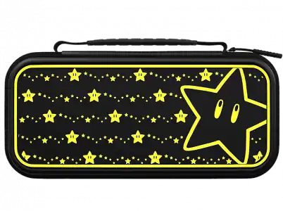 Funda - PDP Travel Case Plus Glow Stars, Para Nintendo Switch, Con cremallera, Negro y amarillo