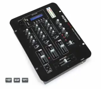 Mesa De Mezclas Profesional Fonestar De 3 Canales Para Uso Dj, Con Usb - Sd - Mp3