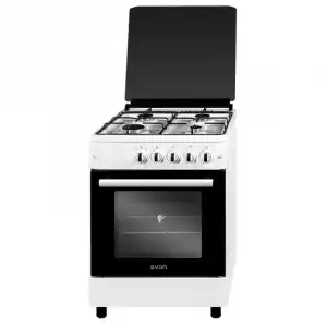 Svan SVK6601GB Cocina de Gas 4 Fuegos + Horno de Gas Blanca