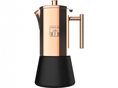 Cafetera tradicional - Cecotec Moking 400, 4 tazas, 200 ml, Acero inoxidable, Cobre