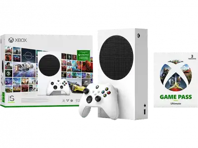 Consola - Microsoft Xbox Series S, 512 GB SSD, Blanco + Game Pass Ultimate (3 meses)