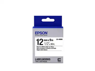 Epson LK-4WBN Rollo Cinta 12mm 9m Negra/Blanca