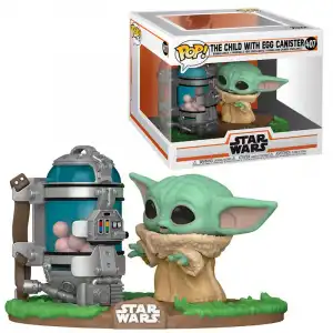 Funko Pop Deluxe Star Wars The Mandalorian Baby Yoda con Tarro de Huevos