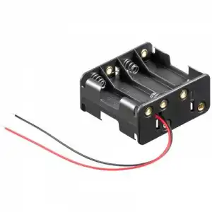 Goobay Portapilas para 8 Pilas LR6 AA Negro
