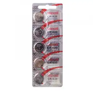 Maxell Pack Pilas de Botón de Litio CR1620 3V 5 Unidades